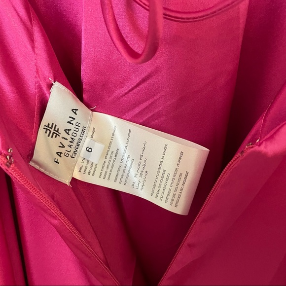 NWT Faviana Sophisticated A-Line Gown: Raspberry - Picture 7 of 8